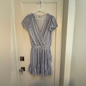 Michael Kors Navy and White Striped Mini Dress